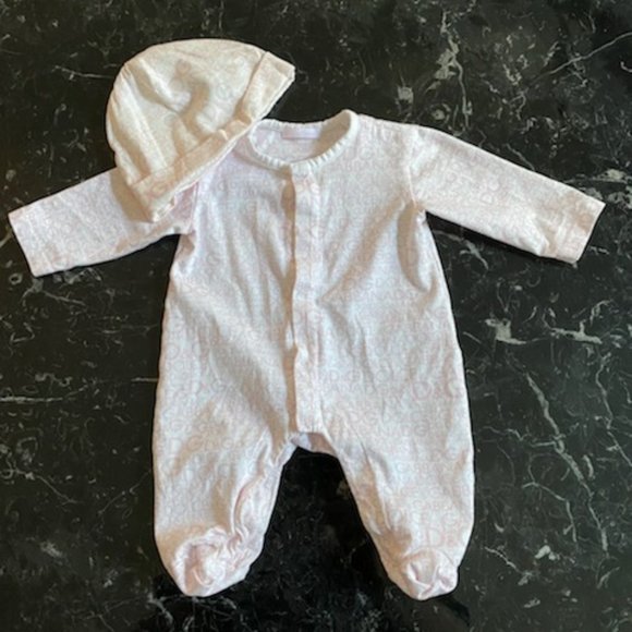 Dolce & Gabbana One-Piece Footie with Matching Hat (3 Months)